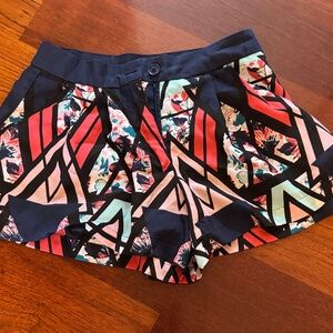 Fire Los Angeles Multicolor Geometric Women's Shorts
